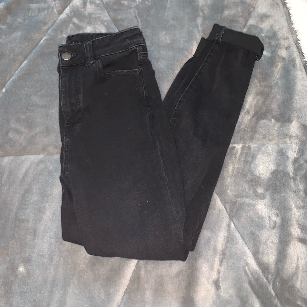 american eagle black basic jeans